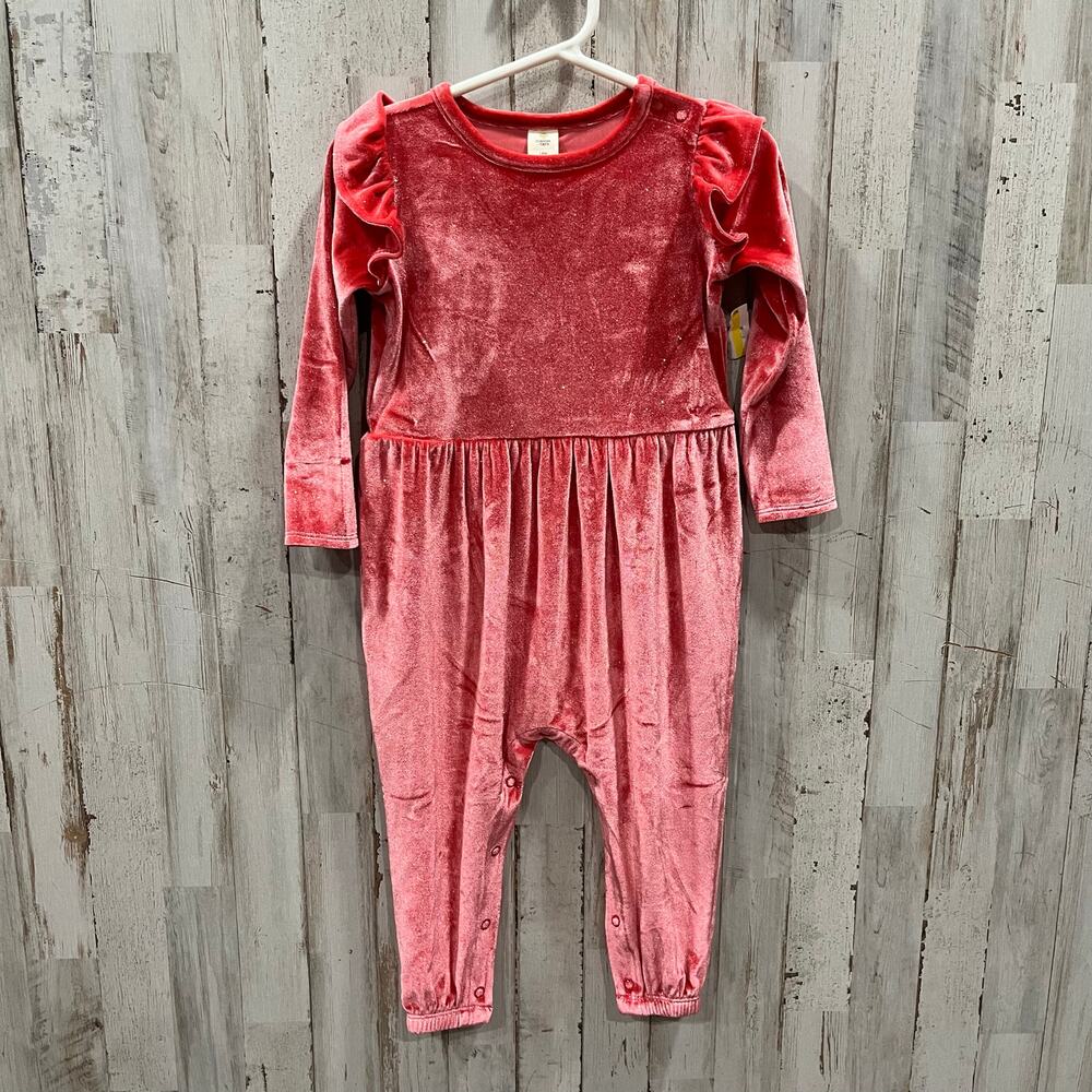 New! Tucker + Tate Pink Glitter Romper Velour Velvet 18 Months